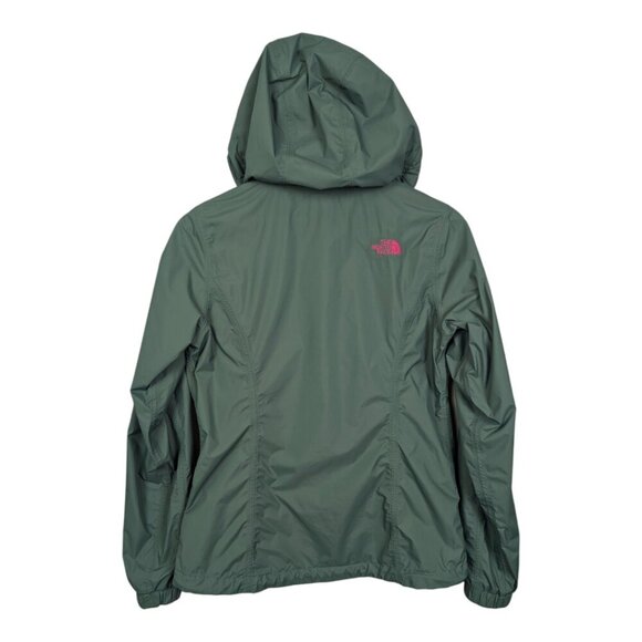 The North Face Women's Resolve Rain Jacket/Parka, Green & Pink - Picture 4 of 14